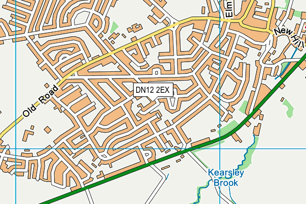 DN12 2EX map - OS VectorMap District (Ordnance Survey)