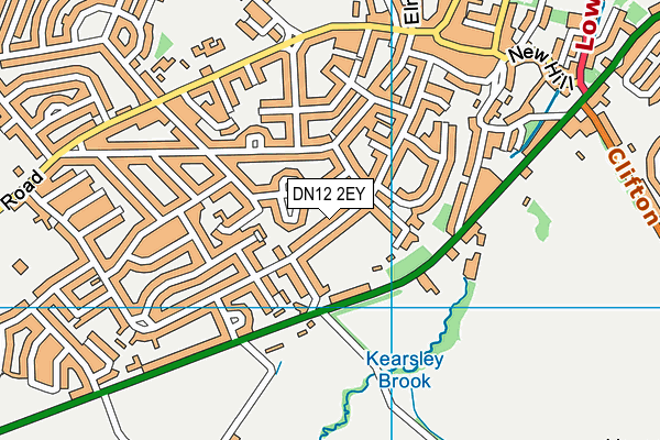 DN12 2EY map - OS VectorMap District (Ordnance Survey)