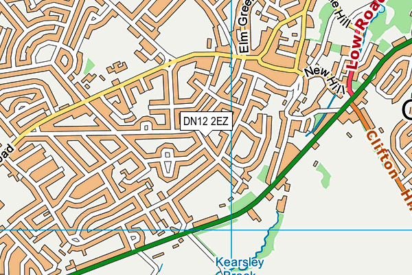 DN12 2EZ map - OS VectorMap District (Ordnance Survey)