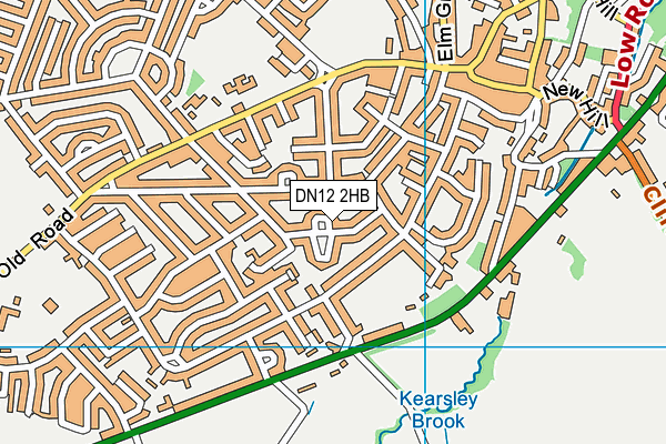 DN12 2HB map - OS VectorMap District (Ordnance Survey)