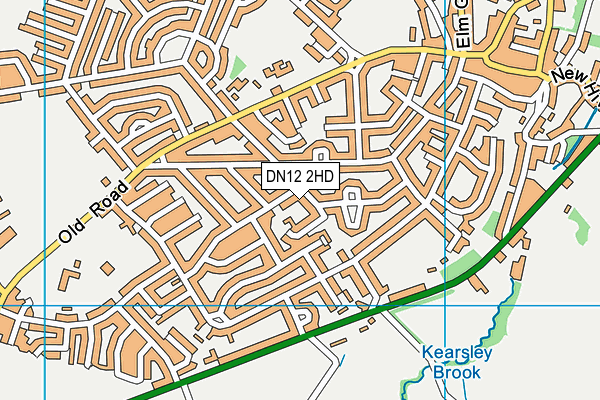 DN12 2HD map - OS VectorMap District (Ordnance Survey)