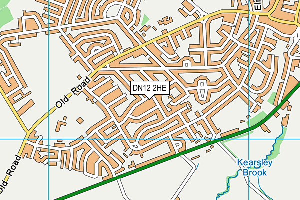 DN12 2HE map - OS VectorMap District (Ordnance Survey)