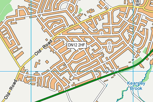 DN12 2HF map - OS VectorMap District (Ordnance Survey)