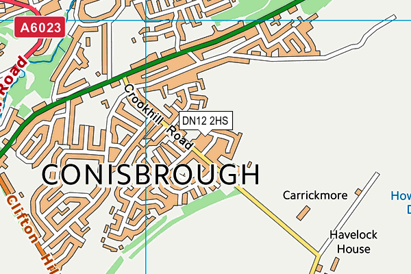 DN12 2HS map - OS VectorMap District (Ordnance Survey)