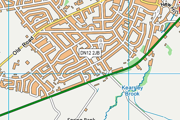 DN12 2JB map - OS VectorMap District (Ordnance Survey)