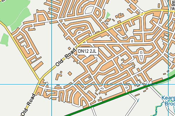 DN12 2JL map - OS VectorMap District (Ordnance Survey)
