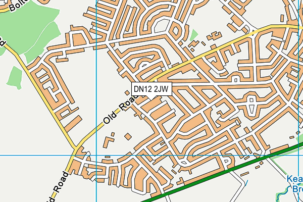 DN12 2JW map - OS VectorMap District (Ordnance Survey)