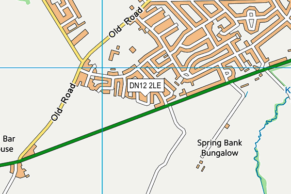 DN12 2LE map - OS VectorMap District (Ordnance Survey)