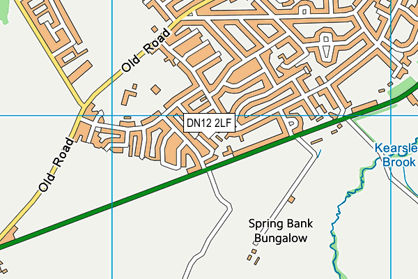 DN12 2LF map - OS VectorMap District (Ordnance Survey)