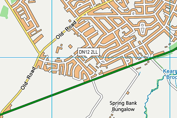 DN12 2LL map - OS VectorMap District (Ordnance Survey)