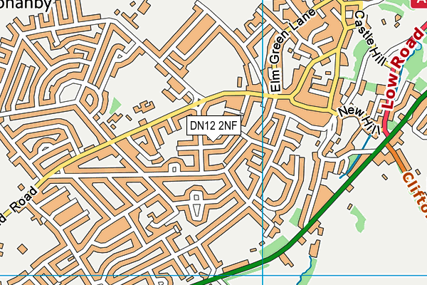 DN12 2NF map - OS VectorMap District (Ordnance Survey)