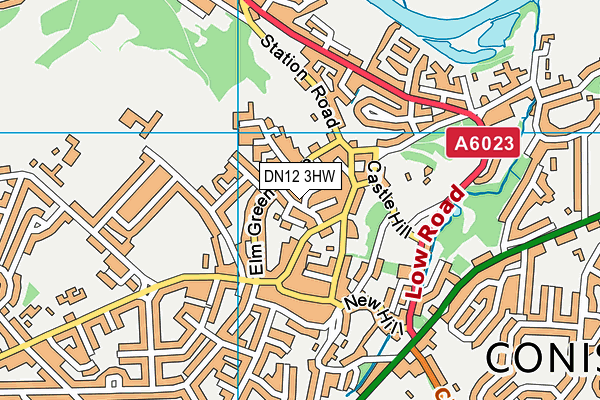 DN12 3HW map - OS VectorMap District (Ordnance Survey)