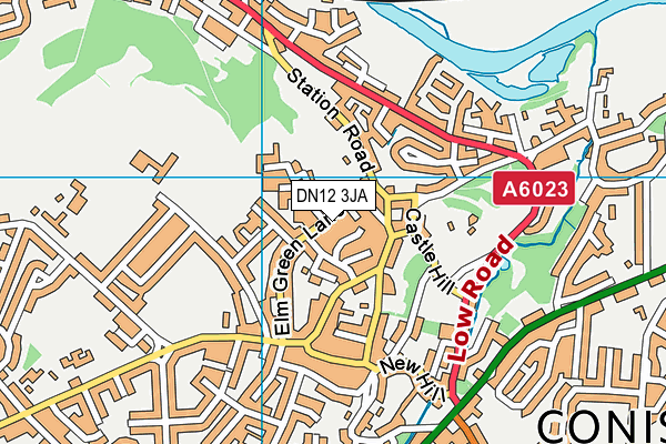 DN12 3JA map - OS VectorMap District (Ordnance Survey)