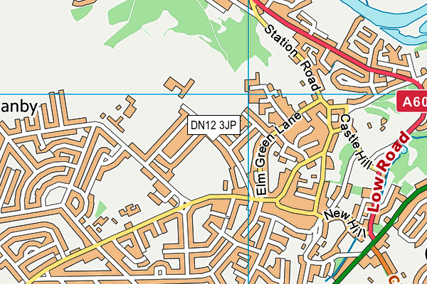 DN12 3JP map - OS VectorMap District (Ordnance Survey)