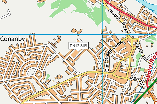 Conisbrough Welfare Recreation Ground map (DN12 3JR) - OS VectorMap District (Ordnance Survey)