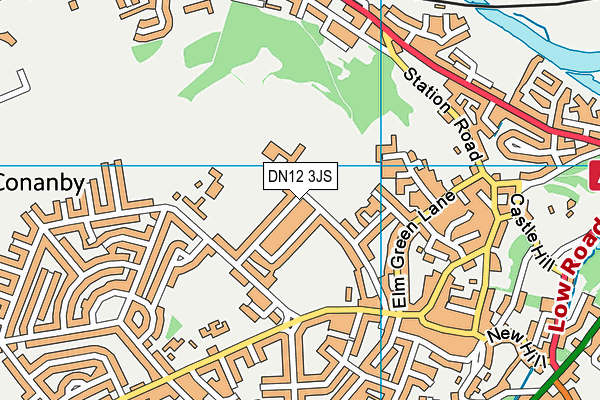 DN12 3JS map - OS VectorMap District (Ordnance Survey)