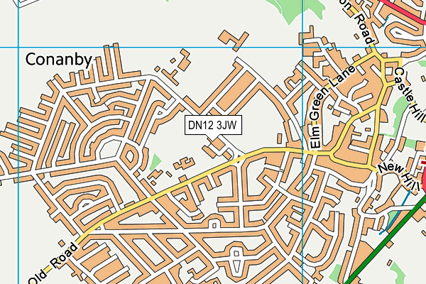 DN12 3JW map - OS VectorMap District (Ordnance Survey)