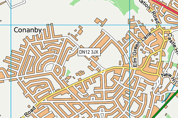 DN12 3JX map - OS VectorMap District (Ordnance Survey)