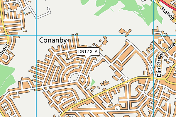DN12 3LA map - OS VectorMap District (Ordnance Survey)