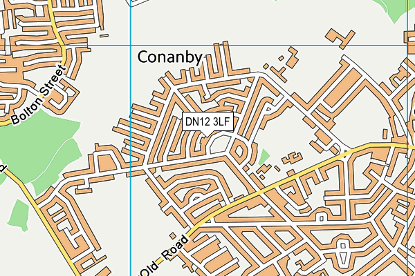DN12 3LF map - OS VectorMap District (Ordnance Survey)