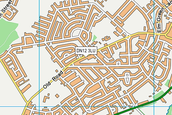 DN12 3LU map - OS VectorMap District (Ordnance Survey)