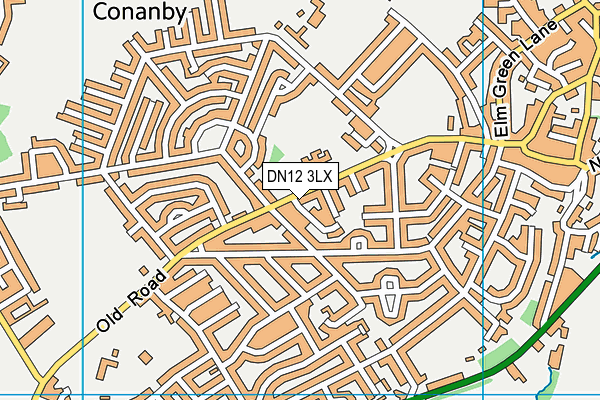 DN12 3LX map - OS VectorMap District (Ordnance Survey)