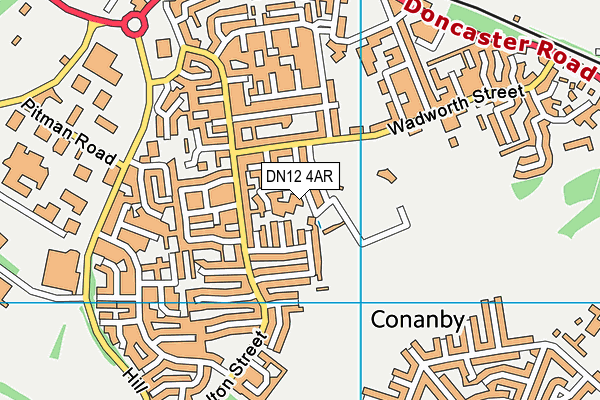 DN12 4AR map - OS VectorMap District (Ordnance Survey)