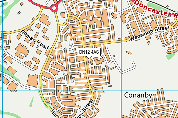 DN12 4AS map - OS VectorMap District (Ordnance Survey)