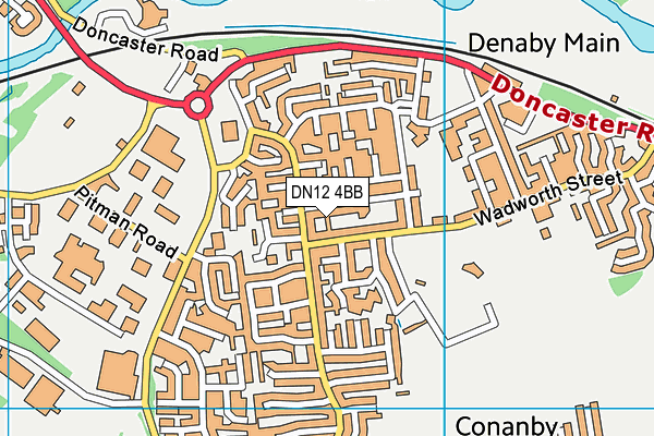 DN12 4BB map - OS VectorMap District (Ordnance Survey)