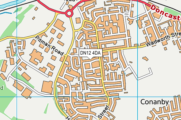 DN12 4DA map - OS VectorMap District (Ordnance Survey)