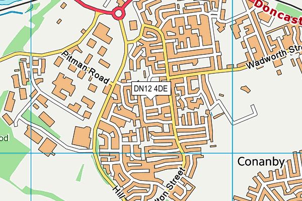 DN12 4DE map - OS VectorMap District (Ordnance Survey)