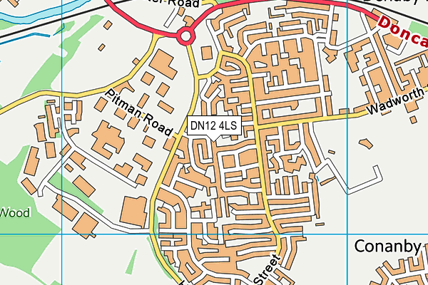 DN12 4LS map - OS VectorMap District (Ordnance Survey)