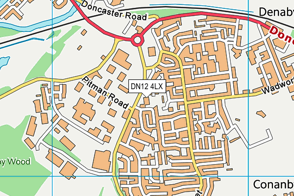 DN12 4LX map - OS VectorMap District (Ordnance Survey)