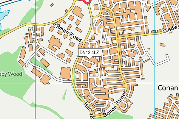 DN12 4LZ map - OS VectorMap District (Ordnance Survey)