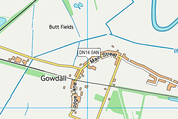 DN14 0AN map - OS VectorMap District (Ordnance Survey)