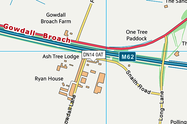 DN14 0AT map - OS VectorMap District (Ordnance Survey)