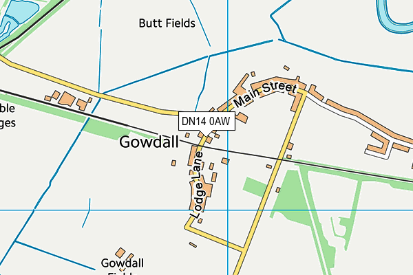 DN14 0AW map - OS VectorMap District (Ordnance Survey)