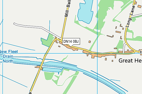DN14 0BJ map - OS VectorMap District (Ordnance Survey)