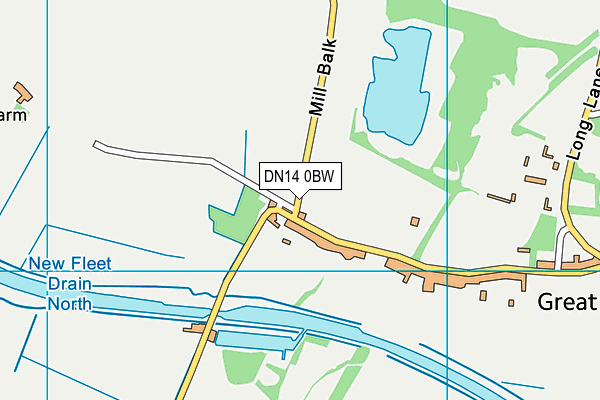 DN14 0BW map - OS VectorMap District (Ordnance Survey)