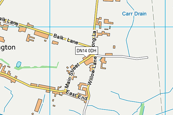 DN14 0DH map - OS VectorMap District (Ordnance Survey)