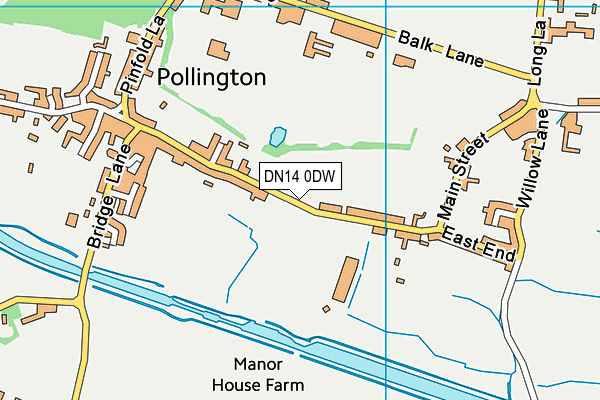 Pollington Cricket Club map (DN14 0DW) - OS VectorMap District (Ordnance Survey)