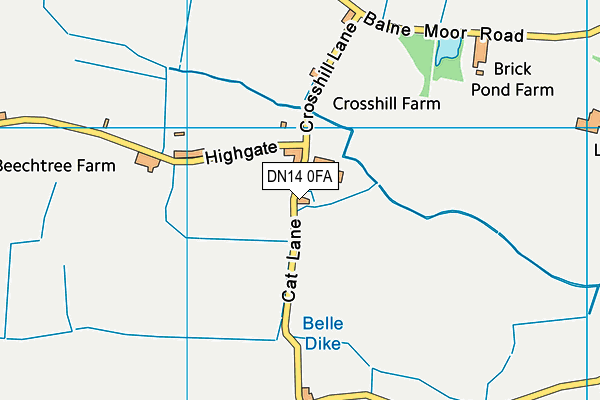 DN14 0FA map - OS VectorMap District (Ordnance Survey)