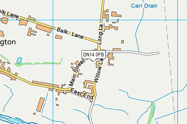 DN14 0FB map - OS VectorMap District (Ordnance Survey)