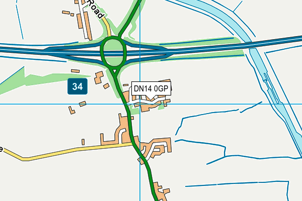 DN14 0GP map - OS VectorMap District (Ordnance Survey)