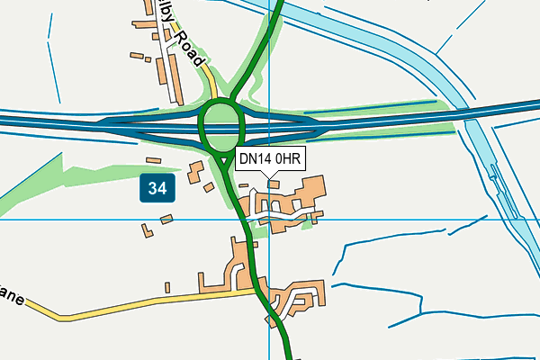 DN14 0HR map - OS VectorMap District (Ordnance Survey)