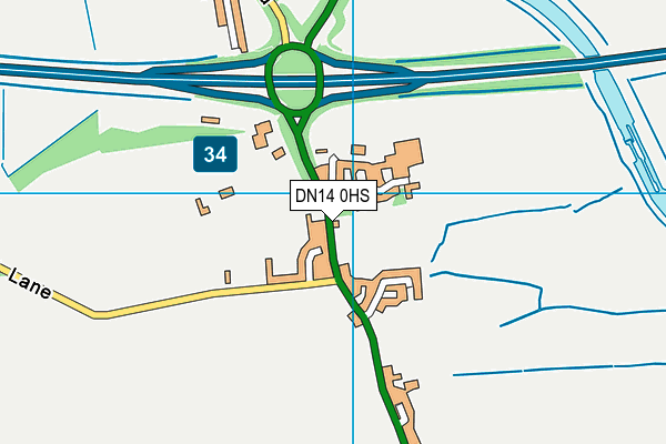 DN14 0HS map - OS VectorMap District (Ordnance Survey)