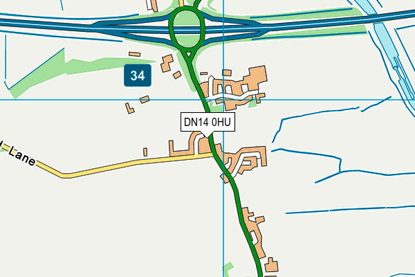 DN14 0HU map - OS VectorMap District (Ordnance Survey)