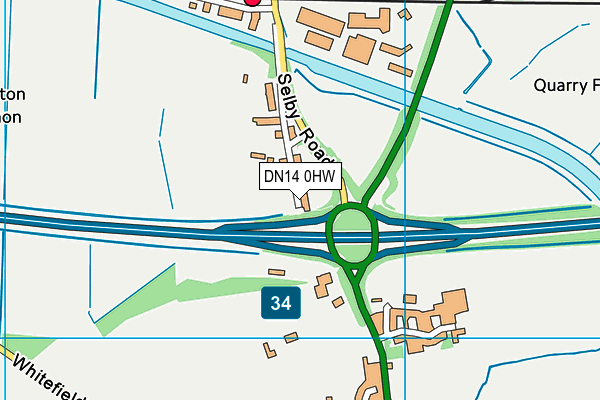 DN14 0HW map - OS VectorMap District (Ordnance Survey)