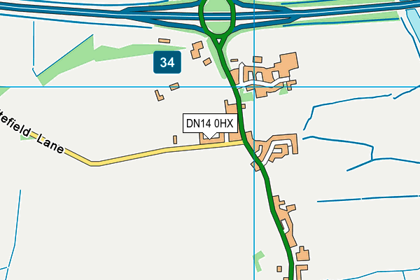 DN14 0HX map - OS VectorMap District (Ordnance Survey)