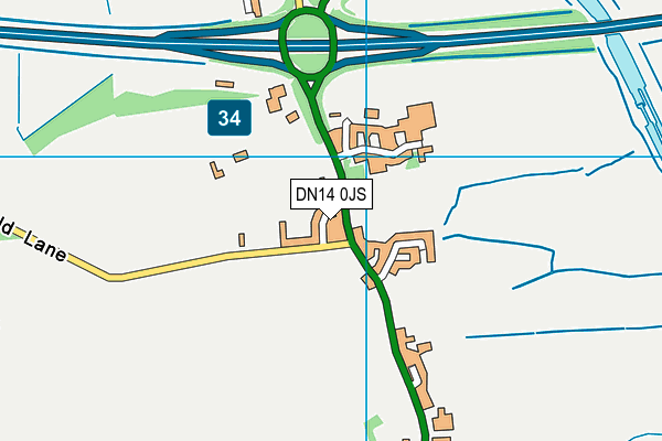 DN14 0JS map - OS VectorMap District (Ordnance Survey)